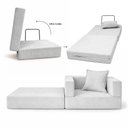 Ver imagem 7 de Poltrona Cama Modular Mold Boucle Prata 100% Espuma D28 Linho Cinza Claro Loja Sheep