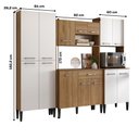 Ver imagem 5 de Armário de Cozinha Compacta Arizona Fit Carraro Carvalho com Branco
