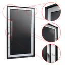 Ver imagem 3 de Porta Pivotante Alumínio Lambril c/Puxador Esq. Elite Mix Preto 240x150 Brimak