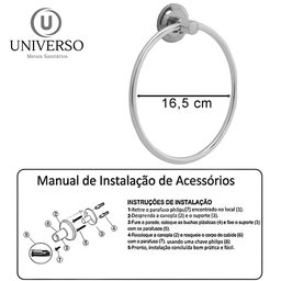 Kit Acessórios P/ Banheiro 5 Peças + 3 Prateleiras Reta 40cm - 10