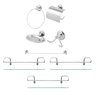 Kit Acessórios P/ Banheiro 5 Peças + 3 Prateleiras Reta 40cm - 1