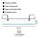 Ver mais imagens de Kit Acessórios P/ Banheiro 5 Peças + 3 Prateleiras Reta 40cm