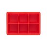 Forma Gelo Silicone 2 Unid. 6 Cubos Grande Quadrado Vermelho - 5