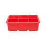 Forma Gelo Silicone 2 Unid. 6 Cubos Grande Quadrado Vermelho - 4