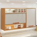 Ver imagem 2 de Armário de Cozinha Aéreo 1,20m 2 Portas com Nicho e Garrafeiro Núbia Itatiaia