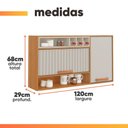 Ver imagem 3 de Armário de Cozinha Aéreo 1,20m 2 Portas com Nicho e Garrafeiro Núbia Itatiaia