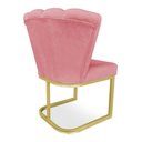 Ver imagem 3 de Kit 02 Poltronas Flor Veludo Rosê Base Metálica Industrial Dourado - Pallazio