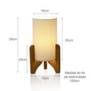 Ver imagem 5 de Abajur de Mesa Vitória Estilo Jabandi Minimalista Linho Palha