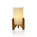 Ver imagem 2 de Abajur de Mesa Vitória Estilo Jabandi Minimalista Linho Palha