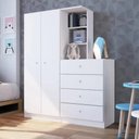 Ver imagem 1 de Guarda Roupas 2 Portas E Cômoda 4 Gavetas Montessoriano Meu Fofinho Art in Móveis Branco
