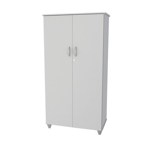 Armário Alto para Escritório Polar com Prateleiras com 2 Portas com Chave Cinza
