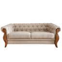 Ver imagem 7 de Estofado 2 Lugares Capitonê com Pés de Madeira Nobre Linho Bege Adhara Larbelle