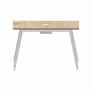 Ver imagem 6 de Mesa Reunião Escritório 6 Lugares 210x74cm Caixa de Tomadas e Pés Metal Industrial Executive Marrom/Carvalho Treviso/Branco