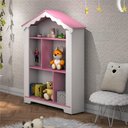 Ver imagem 1 de Estante Infantil Magic Branca Rosa MDF 85cm Branco e Rosa