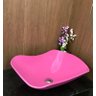 Cuba de vidro abaulada rosa de sobrepor 53 x 39 x 14cm - 5