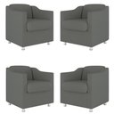 Ver imagem 1 de Kit 04 Cadeira Poltrona Decorativa Tilla para Recepção:cinza