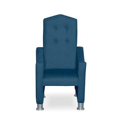 Mini Cadeira Poltrona Infantil Troninho Decorativa Suede Azul Marinho