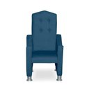 Ver imagem 1 de Mini Cadeira Poltrona Infantil Troninho Decorativa Suede Azul Marinho