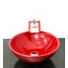 Kit cuba louça vermelha redonda,válvula e torneira vermelha - 1