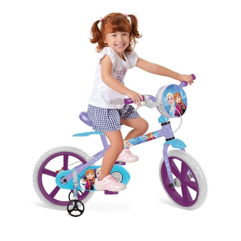 Bicicleta Aro 14 Frozen Disney 2485 Bandeirantes | MadeiraMadeira