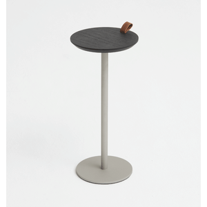 Mesa de Apoio Halter - Tampo Ebano - Base Aço Carbono - Altura 55cm