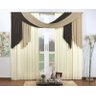 Cortina Decorativa Natália Para Varão Duplo 3,00m x 2,50m Tabaco - 1