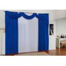 Cortina Jade Quarto e Sala 3,00m x 2,80m Azul Branco - 1