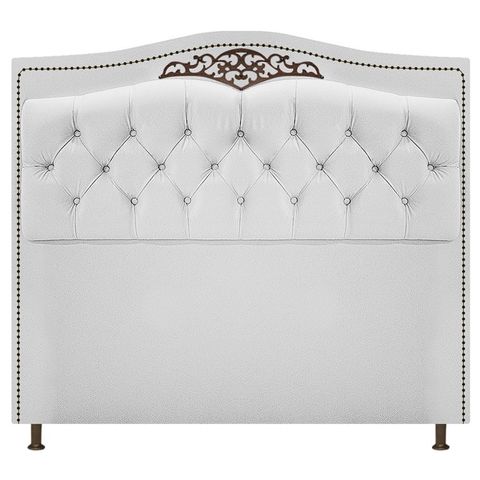 Cabeceira Imperio 90 cm Suede Branco