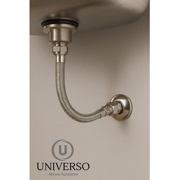 Engate Flexivel Trançado para Pia Aço Inox 40 Cm Acabamento Fosco Cor Prateado - 8