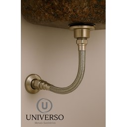 Engate Flexivel Trançado para Pia Aço Inox 40 Cm Acabamento Fosco Cor Prateado - 4