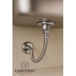 Engate Flexivel Trançado para Pia Aço Inox 40 Cm Acabamento Fosco Cor Prateado - 6