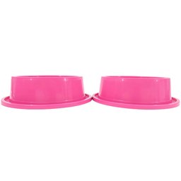 Kit 2 Comedouro Bebedouro N4 Anti Formiga Pet Cor: Rosa - 5