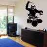 Adesivo de Parede Macaco Tocando Bateria - EG 70x98cm - 1