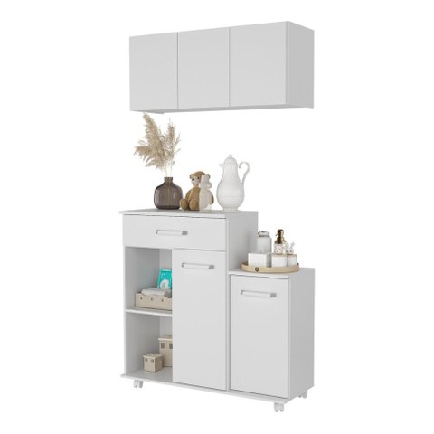Cômoda/balcão Infantil com Armário 3 Portas Multimóveis Mp4211 Branca