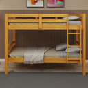 Ver imagem 2 de Beliche Solteiro Madeira Maciça Cor Mel com Grade de Proteção