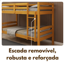 Ver imagem 4 de Beliche Solteiro Madeira Maciça Cor Mel com Grade de Proteção