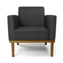 Ver imagem 6 de Kit 2 Poltronas Base de Madeira Fixa Castanho Marisa Corino D03 - D'Rossi Preto