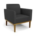 Ver imagem 3 de Kit 2 Poltronas Base de Madeira Fixa Castanho Marisa Corino D03 - D'Rossi Preto