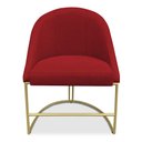 Ver imagem 4 de Kit 04 Cadeiras Poltrona de Jantar Bela Suede Vermelho Base Metálica Industrial Dourado - Pallazio