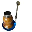 Ver imagem 1 de Escorredor Vira Mate 3 em 1 Cuia Bomba Chimarrão Suporte - Azul