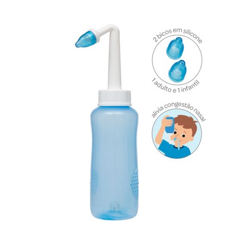 Kit lavador nasal com garrafa 300 ml e 2 bicos - Buba