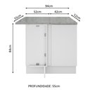 Ver imagem 2 de Balcão de Canto Madesa Stella 1 Porta Branco Cor:Branco