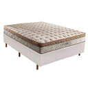 Ver imagem 1 de Cama Box Casal: Colchão Molas Ensacadas Paropas MasterPocket Eco Linho + Base CRC Courano Branco(138