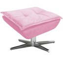 Ver imagem 1 de Puff Decorativo Base Giratória Cromada Charger Suede Rosa G19 - Gran Belo