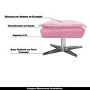 Ver imagem 5 de Puff Decorativo Base Giratória Cromada Charger Suede Rosa G19 - Gran Belo