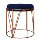 Ver imagem 1 de Puff Decorativo Aramado Bronze Zaya L02 Suede Azul Marinho - Lyam Decor