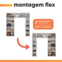 Ver imagem 4 de Guarda Roupa Solteiro Madrid 6 Portas de Bater MDP Closet Espaço para Cama 0,88m Branco Maxel Mó
