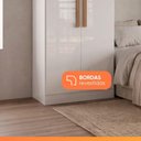 Ver imagem 2 de Guarda Roupa Solteiro Madrid 6 Portas de Bater MDP Closet Espaço para Cama 0,88m Branco Maxel Mó