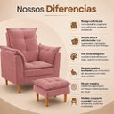 Ver imagem 2 de Poltrona de Amamentação com Puff Ergonômica Segura em Veludo
