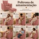 Ver imagem 7 de Poltrona de Amamentação com Puff Ergonômica Segura em Veludo